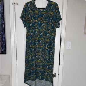 LuLaRoe High Low Dress in Blue and Yellow Floral